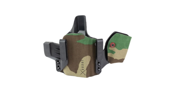 Image of Safariland INCOG-X, Joint Collaboration with Haley Strategic, Inside the Waistband Holster, Fits Glock 17/19 with Light, Integrated Magazine Caddy, Microfiber Suede Wrapped Boltaron Construction, Woodland Camo, Right Hand, 1341342