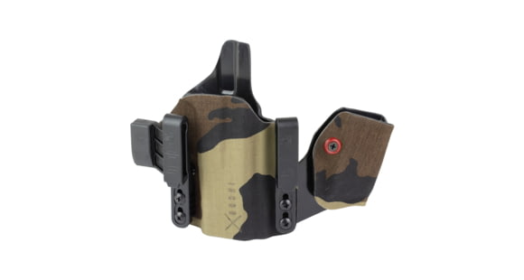 Image of Safariland INCOG-X, Joint Collaboration with Haley Strategic, Inside the Waistband Holster, Fits Glock 43X/48, Integrated Magazine Caddy, Microfiber Suede Wrapped Boltaron Construction, Woodland Camo, Right Hand, 1341411