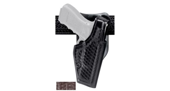 Image of Safariland Model 2005 Low-Ride Level-I Duty Holster, Glock 17/22/31, Left Hand, Cordovan Basket Weave, 2005-83-072