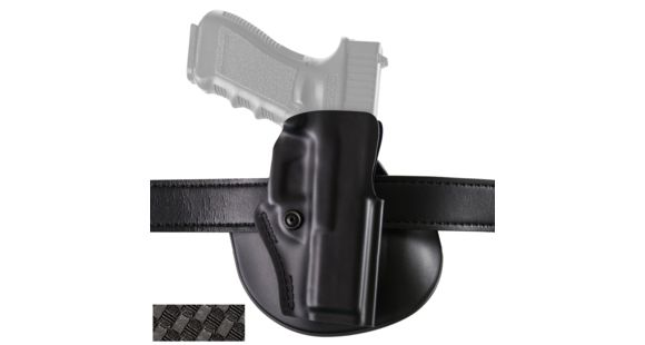 Image of Safariland 5198 Open Top Paddle &amp; Belt Slide Holster, STI International 2011 5in Full Dust Cover, Left Hand, STX Basket Weave, Black, 5198-850-482