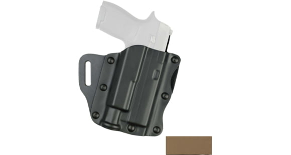Image of USED, Safariland Model 557 Open-top Belt Slide Concealment Holster, Glock 19 Gen 3/Glock 19 Gen 4/Glock 19 Gen 2/Glock 19 Gen 1/Glock 19 Gen 5, Right Hand, STX Tactical, FDE, 557-2832-551