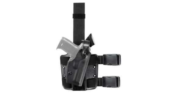 Image of Safariland Model 6004 SLS Drop-Leg Glock Holster, Glock 31/Glock 17/Glock 22, Left Hand, Plain, Black, 6004-8312-122