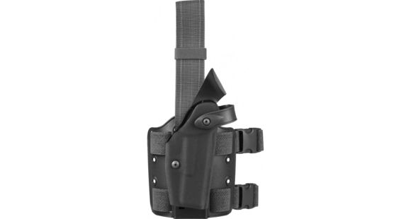 Image of Safariland Model 6004USA Drop-Leg Holster, Glock 19/23/32 w/ITI M3 Light, Left Hand, Plain Black, 6004USA-2832-122