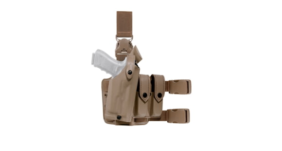 Image of Safariland 6005 SLS SIG Sauer Tactical Holster w/Quick Release, SIG Sauer P320, Left Hand, STX Plain, FDE Brown, 6005-4502-552
