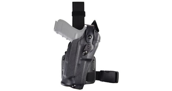 Image of USED Safariland Model 6304 ALS/SLS Tactical Holster, Canik TP9SFx, Right Hand, Single Strap Leg Shroud, STX Tactical, Black, 1323464, EDEMO1, Condition Fair, Other