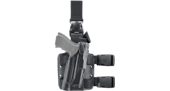 Image of Safariland 6305 ALS/SLS Drop-Leg Glock Holster w/Quick-Release Leg Strap, Glock 19/Glock 23/Glock 32, Right Hand, STX Plain, Black, 6305-283-411