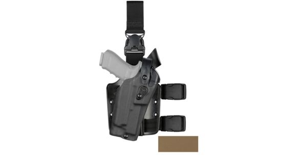 Image of Safariland Model 6305RDS ALS/SLS Drop Leg Holster, Left Hand, STX Plain, FDE Brown, 6305RDS-28329-552