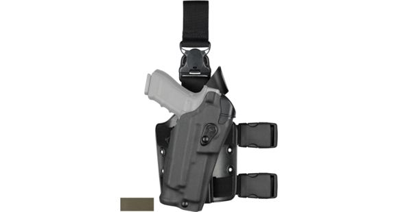 Image of Safariland Model 6355 ALS Drop-Leg Glock Holster, Glock 31/Glock 17/Glock 22, Left Hand, STX, Foliage Green, 6355-832-542