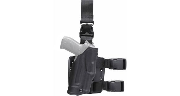 Image of Safariland Model 6355 ALS Drop-Leg Glock Holster, Glock 31/Glock 17/Glock 22, Left Hand, STX Plain, Black, 6355-832-412