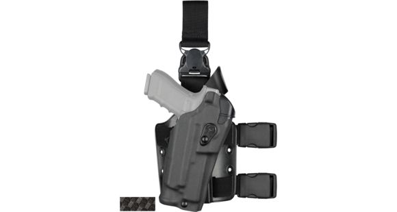 Image of Safariland 6355 ALS Tactical Holster w/Quick Release, Sig SauerP226 Rail, STX Black Basket Weave, Right Hand, with Rails, 6355-477-481