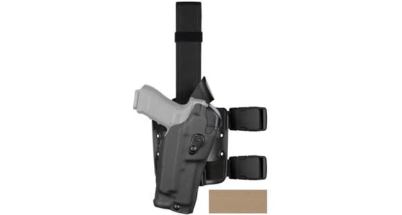 Image of Safariland 6384RDS ALS OMV Drop Leg Glock Tactical Holster, Glock 17/22, SureFire XVL2, Right, STX Plain, FDE Brown, 6384RDS-8329-551