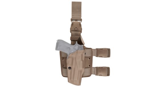 Image of Safariland Model 6385 ALS/OMV Drop-Leg Glock Holster, Glock 34/Glock 35, Left Hand, STX, Flat Dark Earth, 6385-683-552