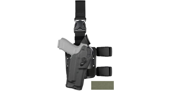Image of Safariland Model 6385RDS ALS/OMW Tactical Holster, Smith &amp; Wesson M&amp;P 9L, Left Hand, Cordura, Ranger Green, 6385RDS-8192-732