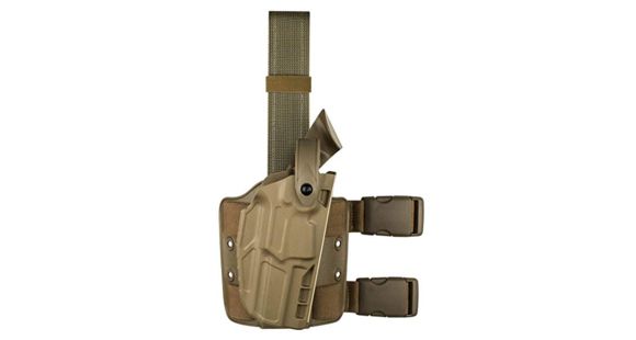 Image of Safariland Model 7004 7TS SLS Drop-Leg Glock Holster, Glock 20/Glock 21, Right Hand, STX, Flat Dark Earth, 7004-383-551