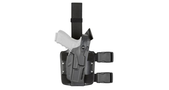 Image of Safariland Model 7004 7TS SLS Drop-Leg Glock Holster, Glock 20/Glock 21, Left Hand, STX Plain, Black, 7004-383-412