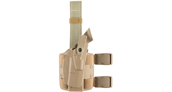 Image of Safariland Model 7004-sp6 7ts Sls Ufauniversal Flex Adapter With Paddle And Single Strap Leg Shroud Tactical Holster, Glock 17, Fde Brown - 7004-835-551-SP6