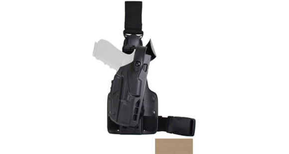 Image of Safariland 7305-SP10 7TS ALS/SLS Single Strap Tactical Drop Leg Holster w/Quick Release, FDE Brown, 7305-752-551-SP10