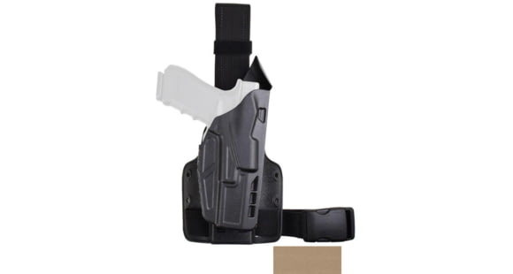 Image of Safariland 7354-SP10 7TS ALS Single Strap Tactical Holster, FDE Brown, 7354-7502-552-SP10-AGH