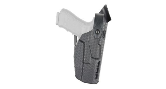 Image of Safariland 7360 7TS ALS/SLS Mid-Ride Level III Retention OWB Duty Holster, SIG Sauer P320 Compact/SIG Sauer P320 Carry, Left Hand, STX Basket Weave, Black, 7360-7502-482