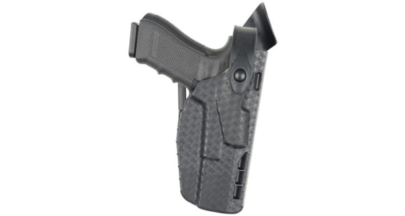 Image of Safariland 7360 7TS ALS/SLS Mid-Ride Level III Glock Duty Holster, Glock 17/22, Left, Basketweave Black, 7360-83-482