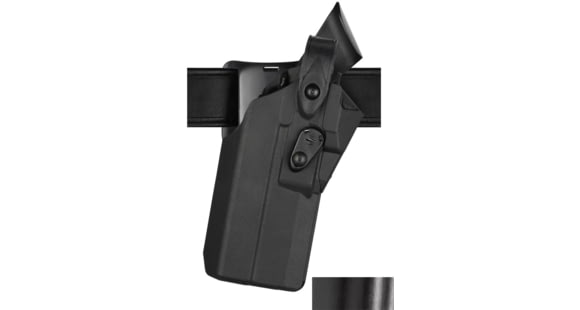 Image of Safariland 7360RDS 7TS ALS/SLS Mid-Ride Duty Holster, Glock 19 w/ Compact Light, Left Hand, Hi Gloss, Black, 1331836