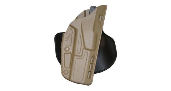 Image of Safariland 7378 7TS ALS Concealment Paddle/Belt Loop Glock Holster, Glock 19 W/ Compact Light, FDE Brown, 7378-28327-552