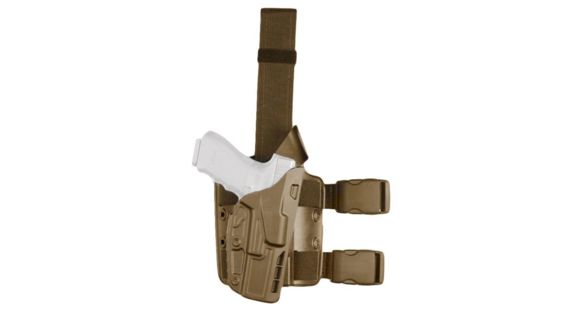Image of Safariland Model 7384 7TS ALS/OMV Drop-Leg Glock Holster, Glock 31/Glock 17/Glock 22, Left Hand, STX, Flat Dark Earth, 7384-835-552
