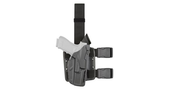 Image of Safariland Model 7384 7TS ALS/OMV Drop-Leg Glock Holster, Glock 26/Glock 27/Glock 33, Left Hand, STX Plain, Black, 7384-183-412