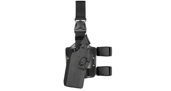 Image of Safariland Model 7385rds 7ts Als Omv Tactical Holster W/ Quick Release Leg Strap For Glock 19 W/ Light, Black, 7385RDS-28325-412
