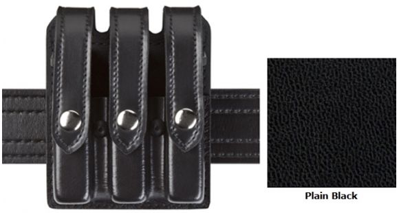 Image of Safariland Model 777 Slim Triple Mag Pouch w/Flap Plain Black For Glock 17 777-83-2