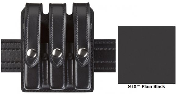 Image of Safariland Model 777 Slim Triple Mag Pouch w/Flap STX Black For Glock 20 21 777-383-13PBL