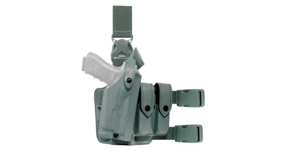 Image of Safariland 6005 SLS Tactical w/ Quick Release Leg Harness Holster, Beretta 92/Beretta 96, Right Hand, STX, Foliage Green, 6005-73-541-S