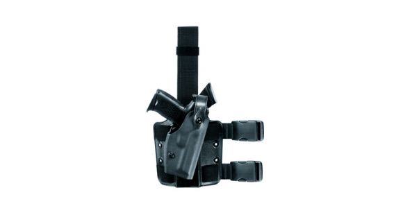 Image of Safariland SLS Tactical Holster, Right Hand, OD Green Sentry Installed 6004-51921-561-S