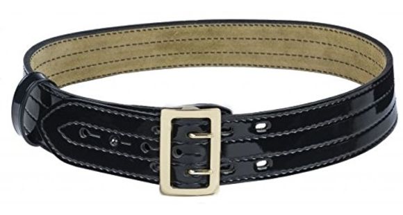 Image of Safariland Suede Lined Contour Belt w/ Buckle, 2.25in. with Velcro, Hi Gloss Black, Size - 28 in. 872V-28-9B