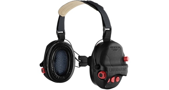 Image of Safariland - TCI Liberator Hearing Protection with Adaptive Behind-the-Head Suspension, Black/Red, TCI-LIBHPB-2.0-BLK/RED