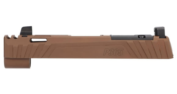 Image of SIG SAUER Spectre Comp Slide Assembly w/Compensator and X-Ray3 Suppressor Sights, P365/P365XL/P365X, 9mm, 3.1in Barrel, Optic Ready, Nitron Stainless Steel, Coyote Brown, 8901048