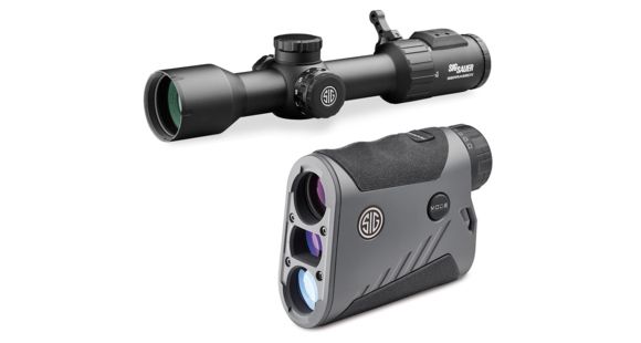 Image of SIG SAUER Sierra6BDX Rifle Scope, 2-12x40mm, 30mm Tube, Digital Focal Plane, BDX-R2 Digital Reticle, Black w/ SIG SAUER Kilo1600BDX 6x22mm Rangefinder, SOK16BDX61