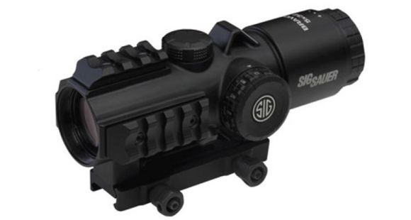 Image of SIG SAUER Bravo5 Prismatic Battle Red Dot Sight, 5x32mm, 556-762 Horseshoe Dot Illuminated Reticle, 0.5 MOA, M1913, Black, Medium, SOB53101