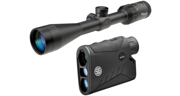 Image of DEMO, SIG SAUER Combo Kit Whiskey 3 3-9x40mm Rifle Scope SOW33202, Quadplex Reticle w/ KILO1400 BDX Laser Rangefinder SOK14601, Black, Medium, SOW33202HVP