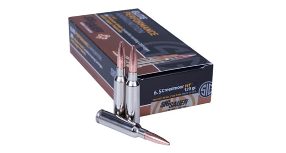 Image of SIG SAUER SIG Hunting Rifle Ammo 6.5 Creedmoor 120 grain Hunting Tipped Brass Cased Centerfire Rifle Ammo, 20 Rounds, E65CH1-20