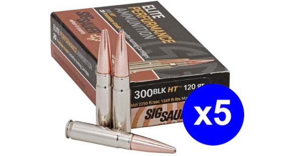 Image of SIG SAUER Elite Hunting Solid Copper .300 AAC Blackout 120 grain Open Tip Match Brass Cased Centerfire Rifle Ammo