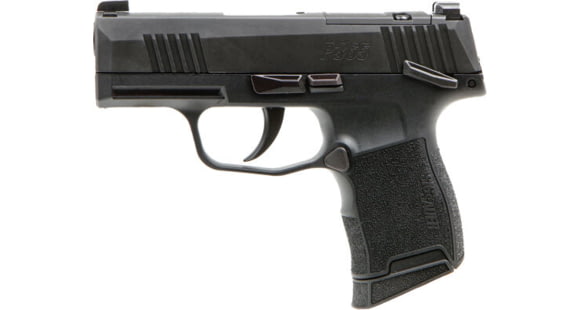 Image of SIG SAUER P365 Mic Comp Semi Auto Pistol with Manual Safety, 9mm Luger, 3.1 in Barrel, Optic Ready/Night Sight, Stainless Steel Black Frame, Polymer Grip, 2-Mag, 10 Round Capacity, 365-9-BXR3P-MS-FRRMPG