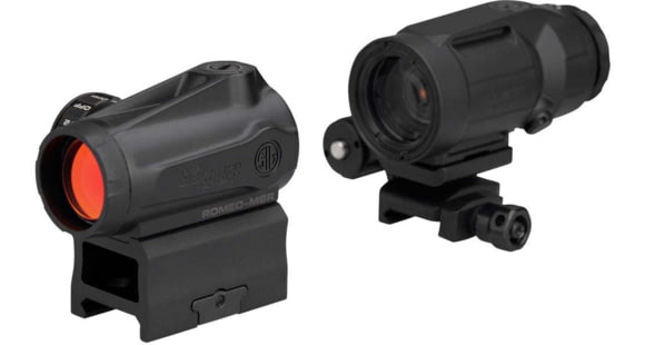 Image of SIG SAUER ROMEO-MSR Gen 2 1x20mm Reflex Red Dot Sight and JULIET5 Micro 5x24mm Magnifier Combo Kit, Black, SORJMSR501
