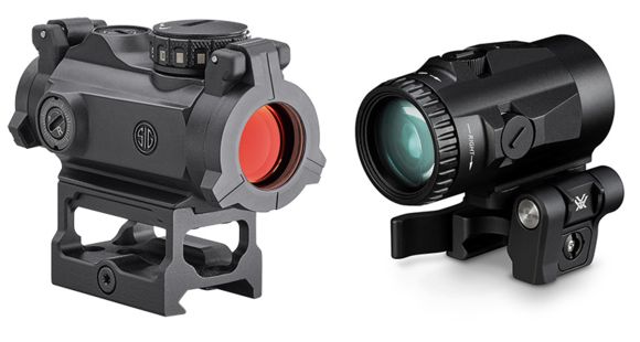 Image of SIG SAUER Romeo MSR 1x20mm Red Dot Sight, 2 MOA Red Dot Reticle, Black with Vortex Micro 3x Magnifier, SOR72001-KIT1