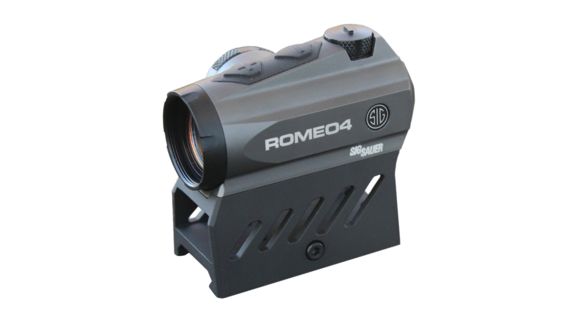 Image of SIG SAUER Romeo4DR Compact Red Dot Sight, 1X20mm, 2 MOA Red Dot 65 MOA Circle Dot, 0.5 MOA Adj, CR2032, M1913, Graphite, NSN N, SOR41111