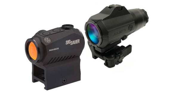 Image of SIG SAUER ROMEO5 Gen 2 1x20mm Reflex Red Dot Sight and JULIET3 Micro 3x22mm Magnifier Combo Kit, Black, SORJ5101