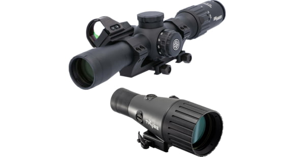 Image of Sig Sauer Sierra3BDX2.5-8x32mm Rifle Scope 30mm Tube, Black, BDX-R1 Digital Reticle and TRYBE Optics Enhancer Rifle Scope Magnification Quadrupler
