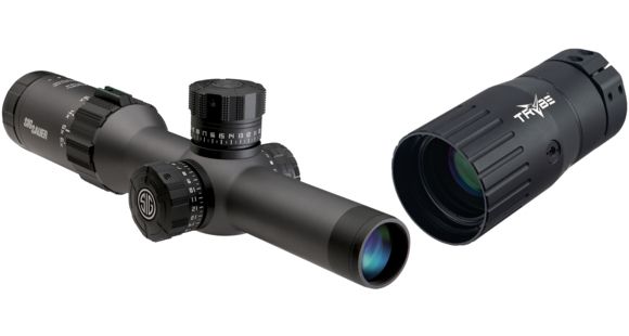 Image of SIG SAUER Tango6 1-6x24 30mm Tube Tactical Rifle Scope w/MOA Illuminated Fiber Dot Reticle, Graphite SOT61006 with TRYBE Optics Enhancer