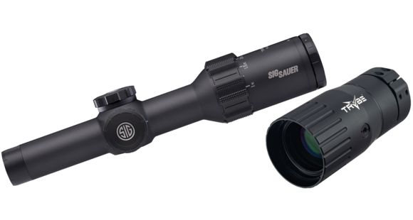Image of SIG SAUER Tango6 Rifle Scope, 1-6X24mm, 30mm, FFP, 300 Blackout Horseshoe Dot Illuminated Reticle, Black, SOT61112 with TRYBE Optics Enhancer