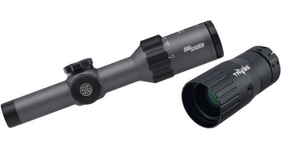 Image of SIG SAUER Tango6 Rifle Scope, 1-6X24mm, 30mm, FFP, 300 Blackout Horseshoe Dot Illuminated Reticle, Graphite, SOT61012 with TRYBE Optics Enhancer